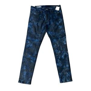 Red Engine Scorcher Coated Blue Black Skinny Tie Dye Skinny Jeans Denim Size 31